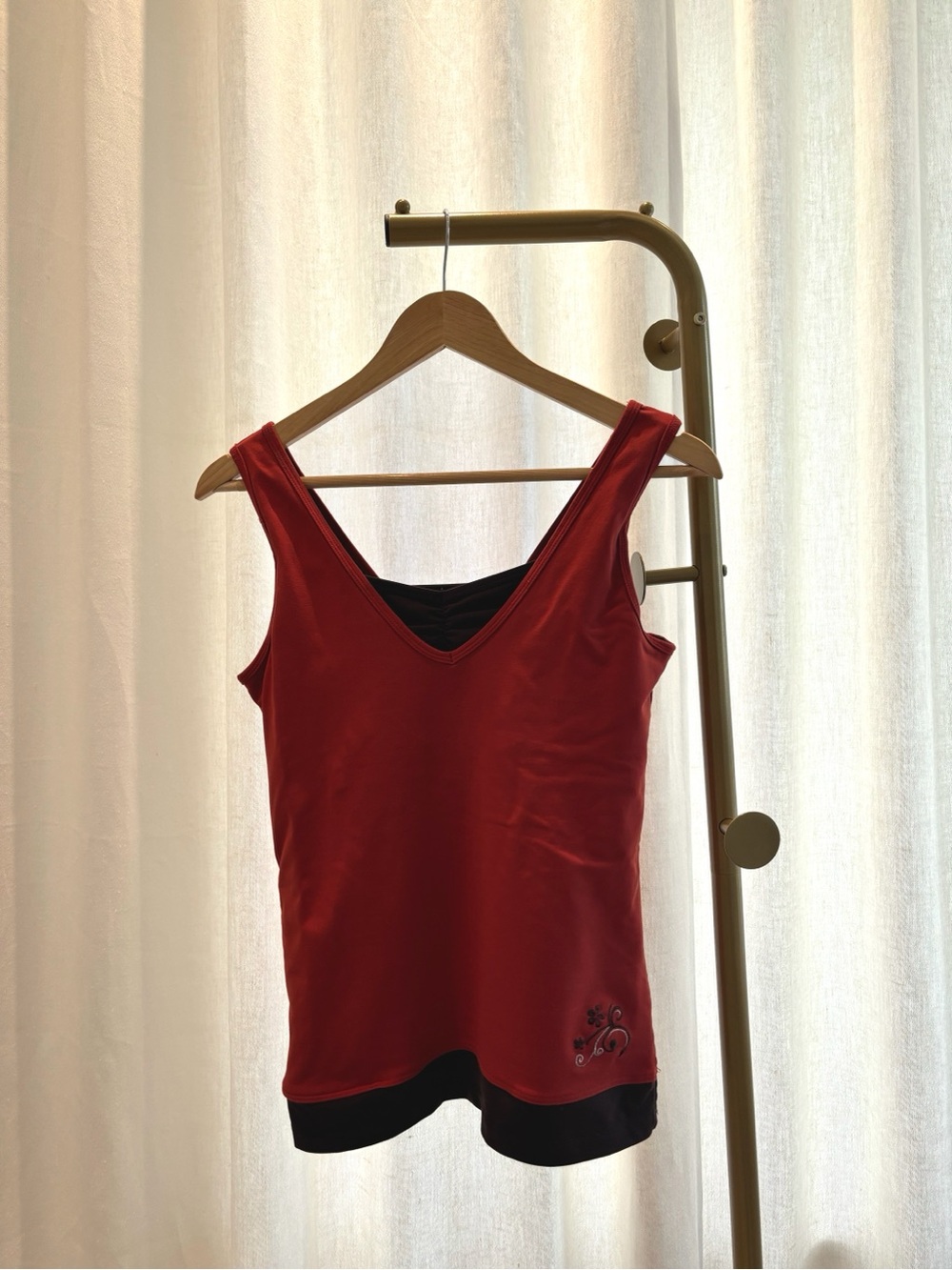 tuff athletics Red Layered Athletic Tank Size Medium